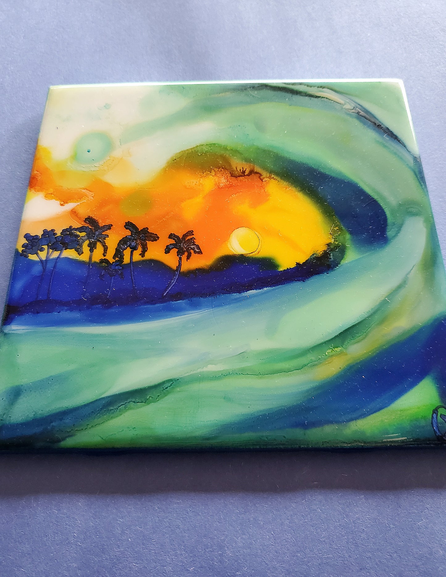 Blue Scape Wave Tile