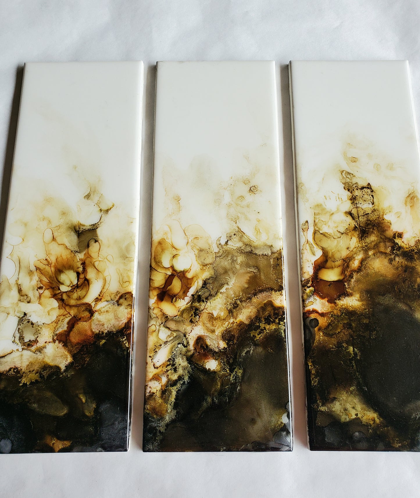 Black and Gold Earth Triptych