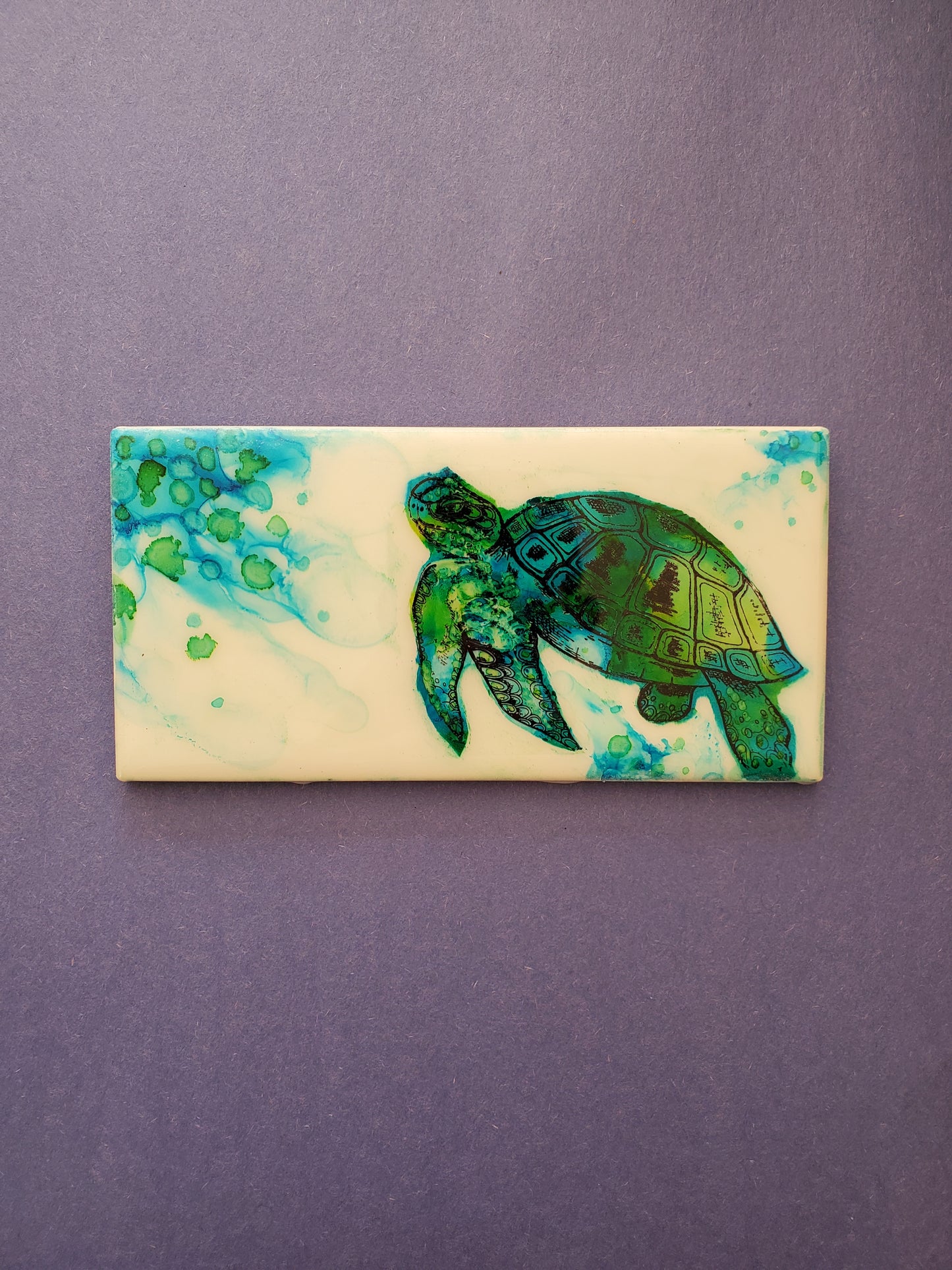 Blue Green Turtle Tile