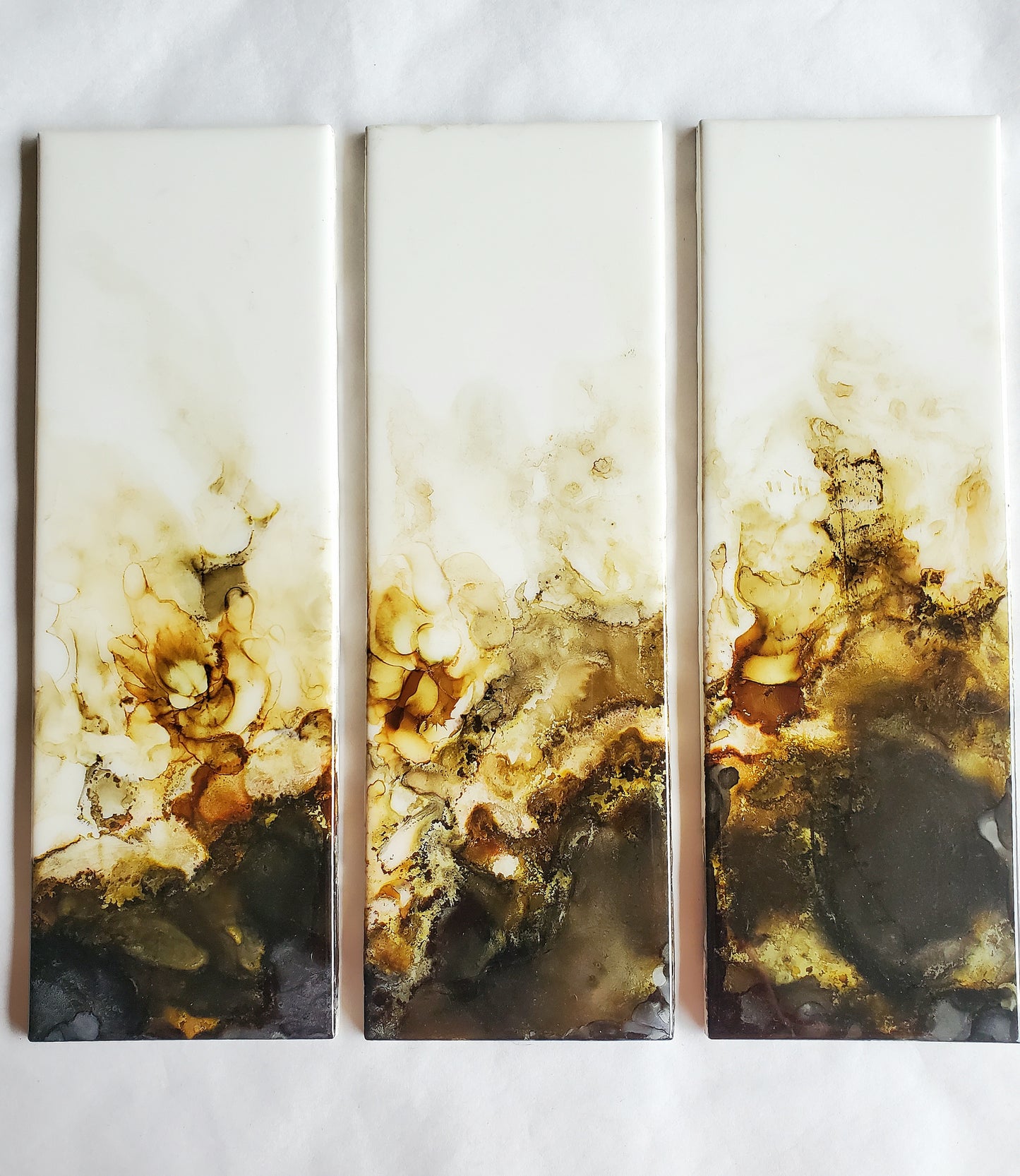 Black and Gold Earth Triptych
