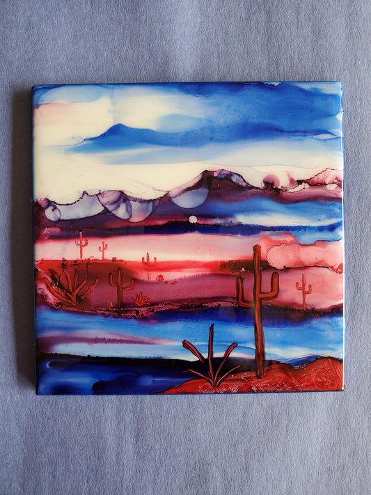 Red Desert Night Tile