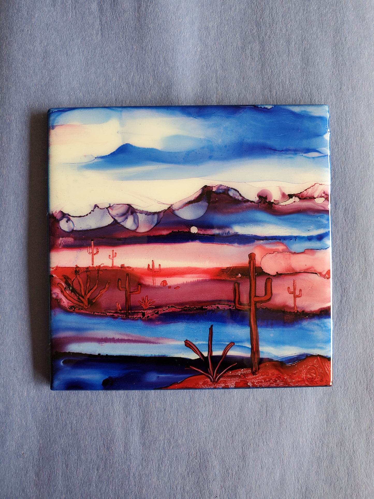 Red Desert Night Tile