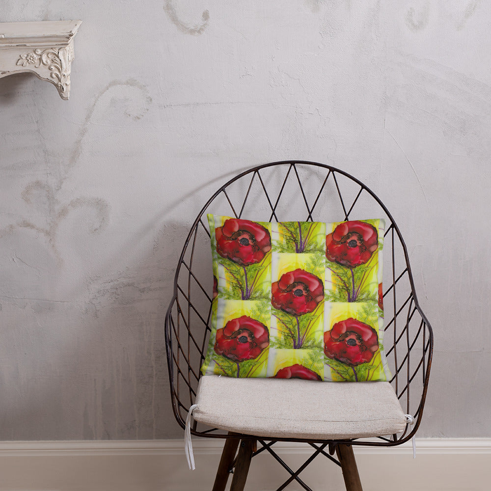 Red Poppy Basic Pillow