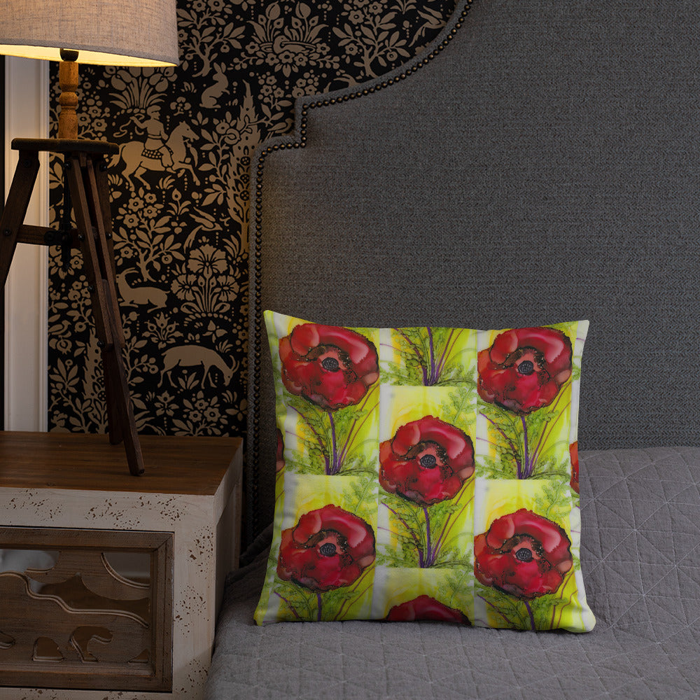 Red Poppy Basic Pillow