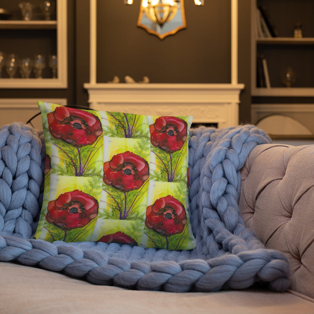 Red Poppy Basic Pillow