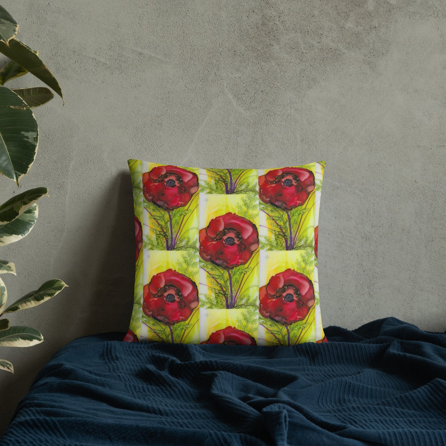 Red Poppy Basic Pillow