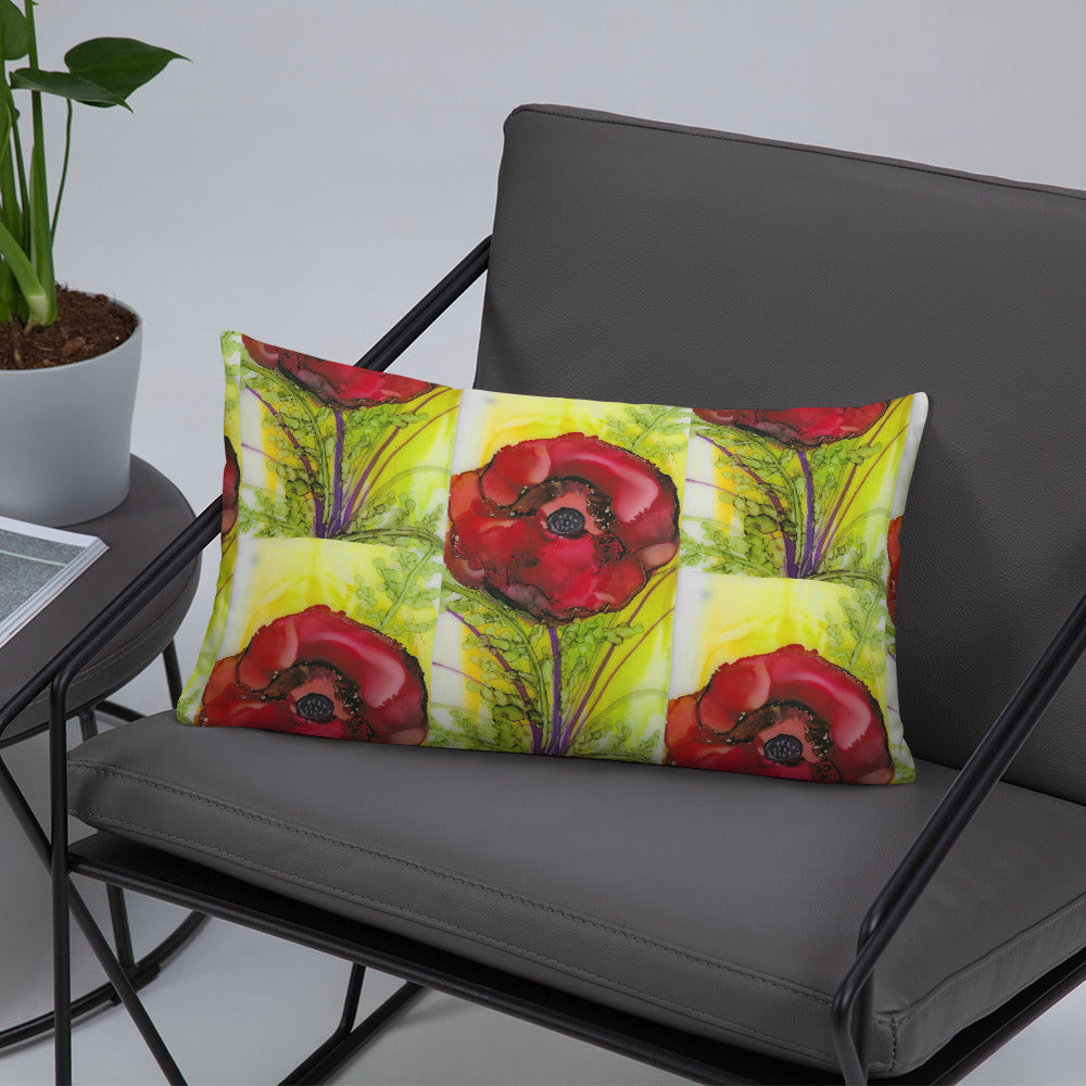 Red Poppy Basic Pillow