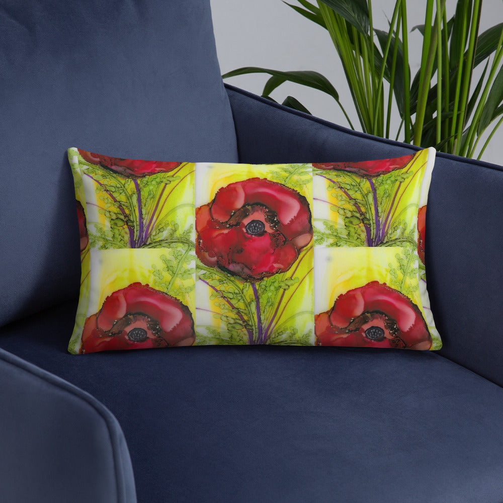 Red Poppy Basic Pillow