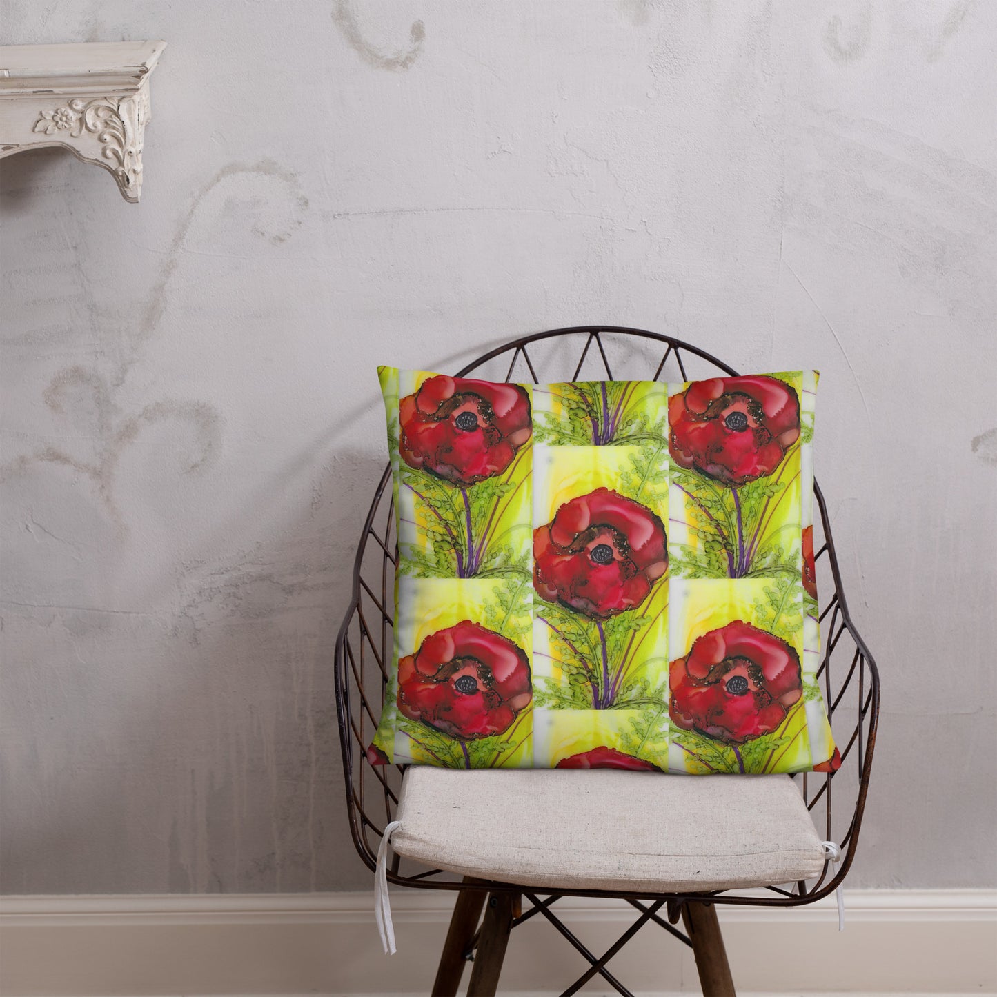 Red Poppy Basic Pillow