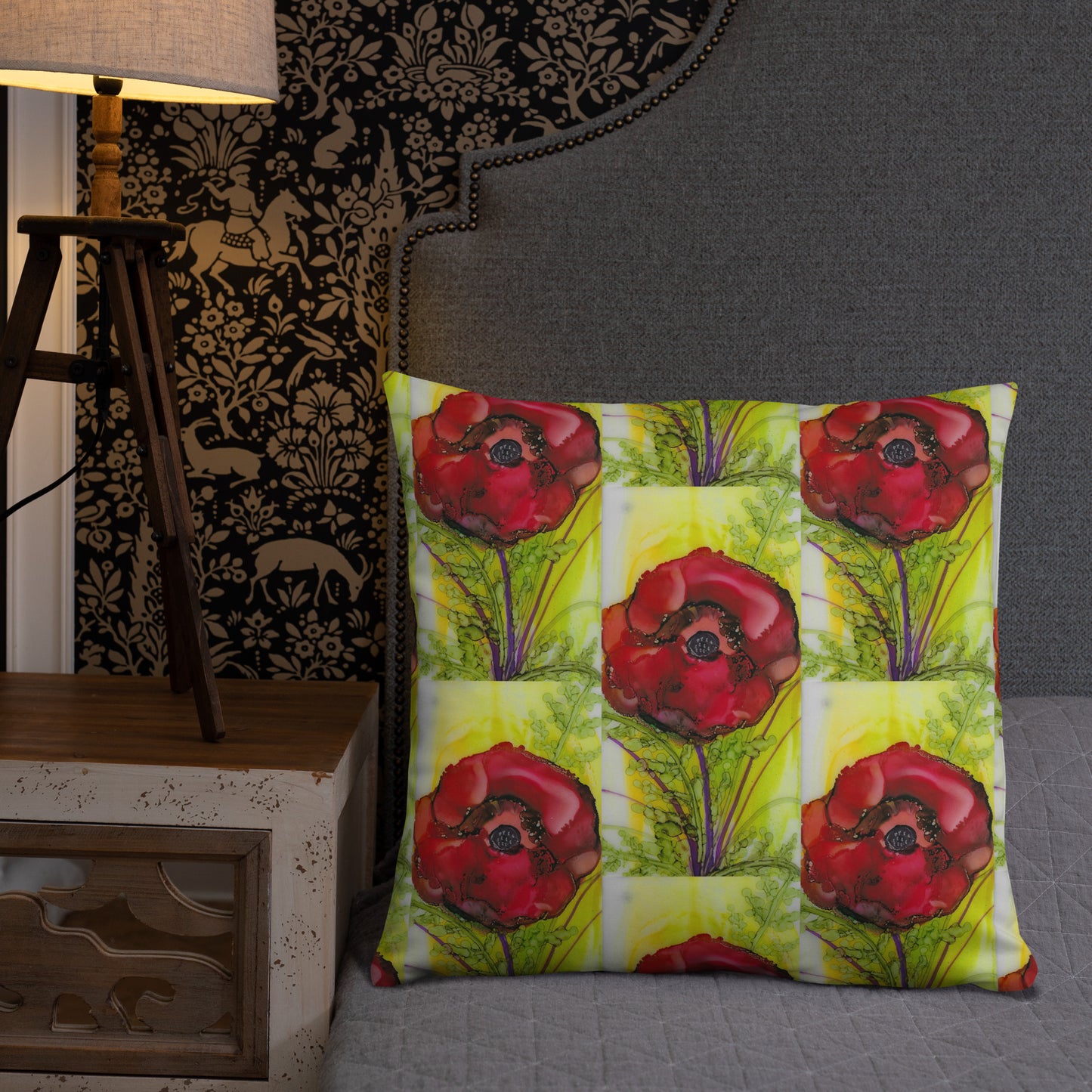 Red Poppy Basic Pillow