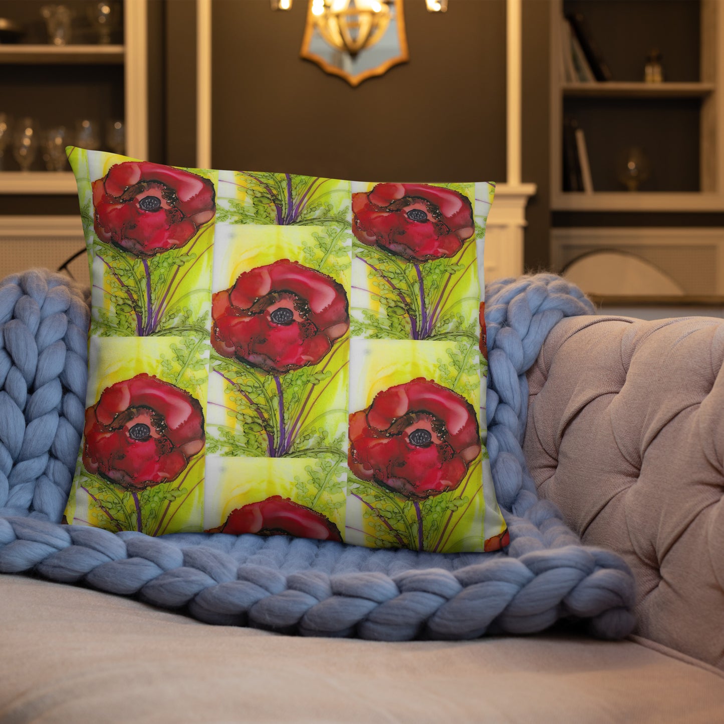 Red Poppy Basic Pillow