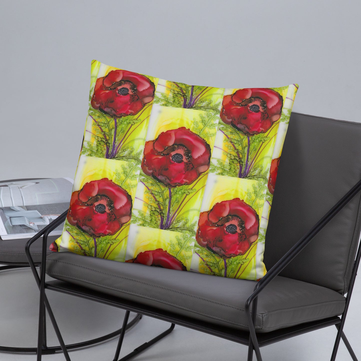 Red Poppy Basic Pillow