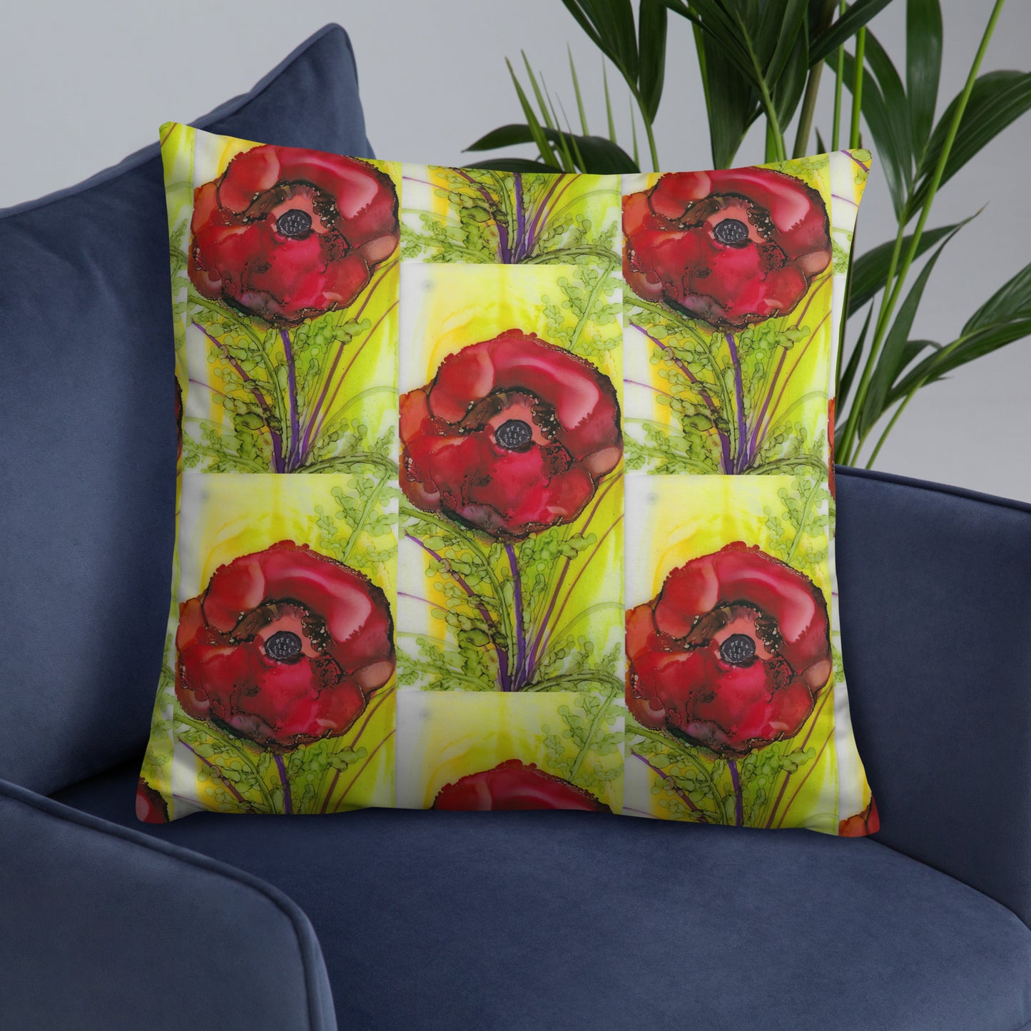 Red Poppy Basic Pillow