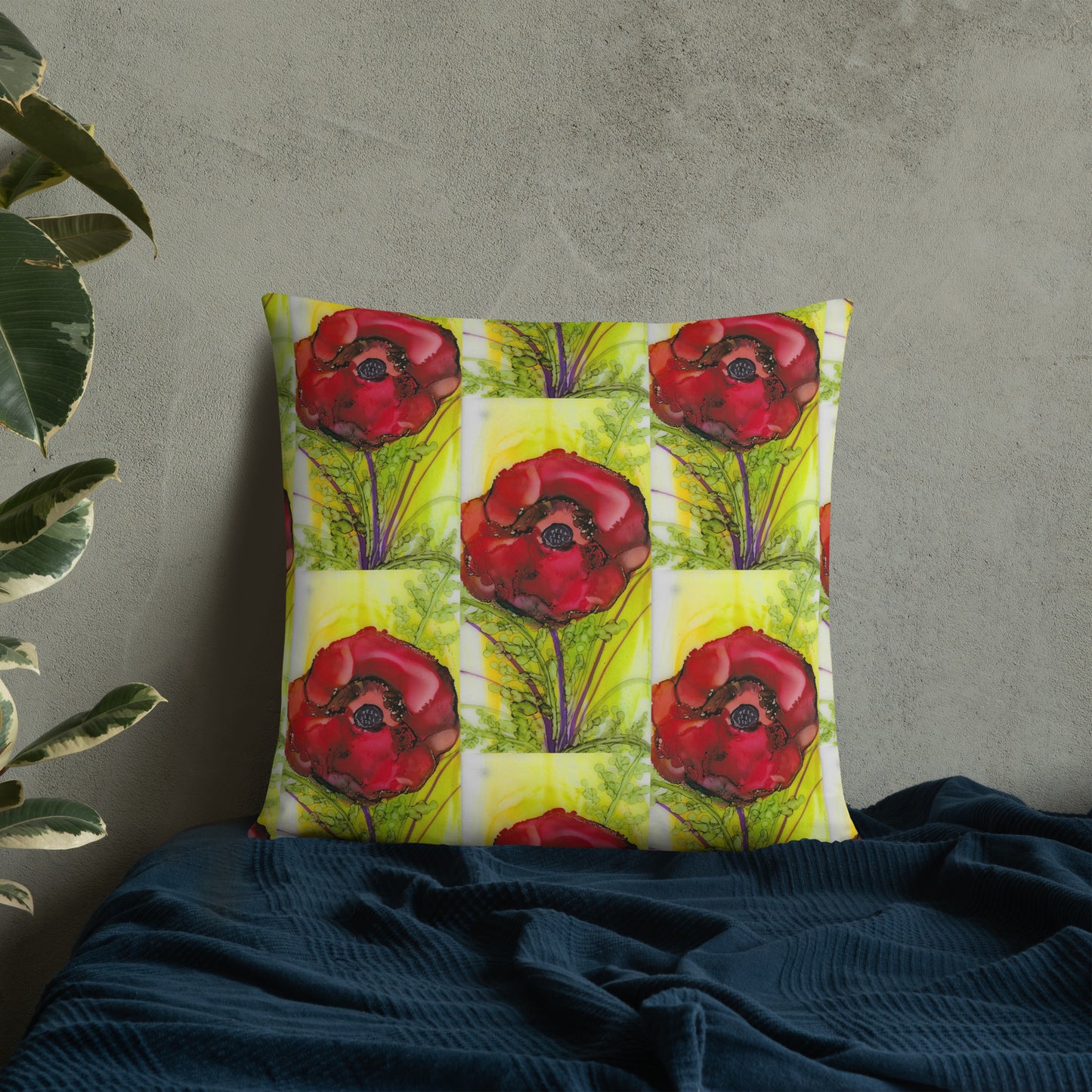 Red Poppy Basic Pillow