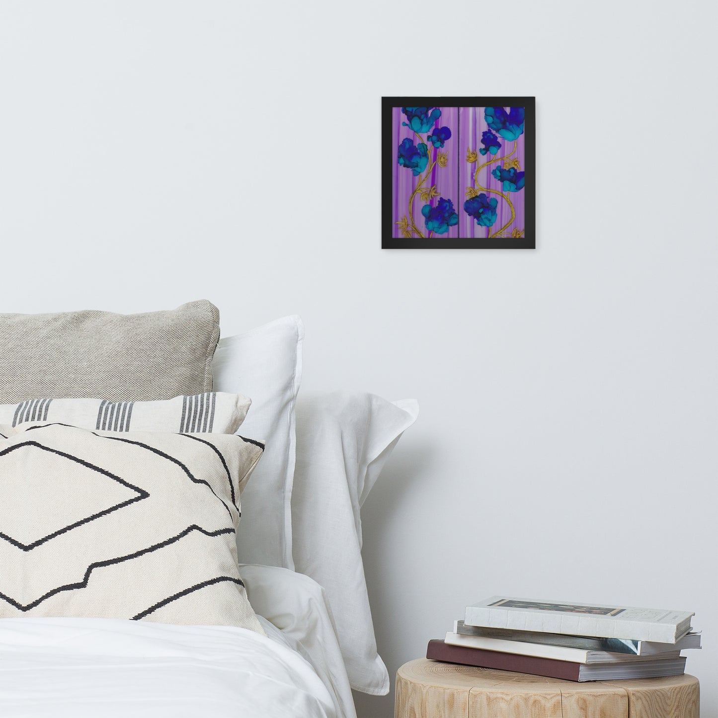 Blue Night Flowers Framed Print