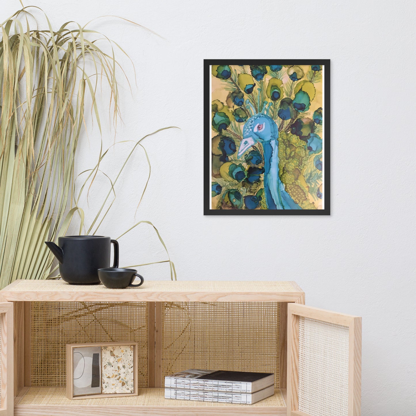 Calm Peacock Framed poster