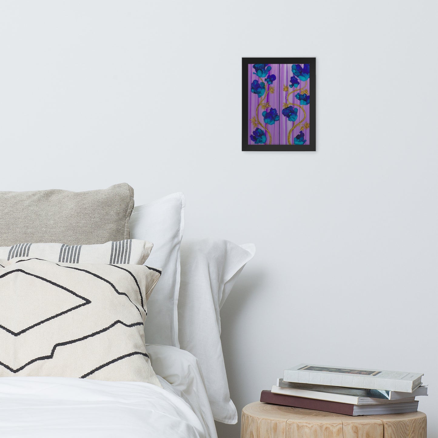 Blue Night Flowers Framed Print