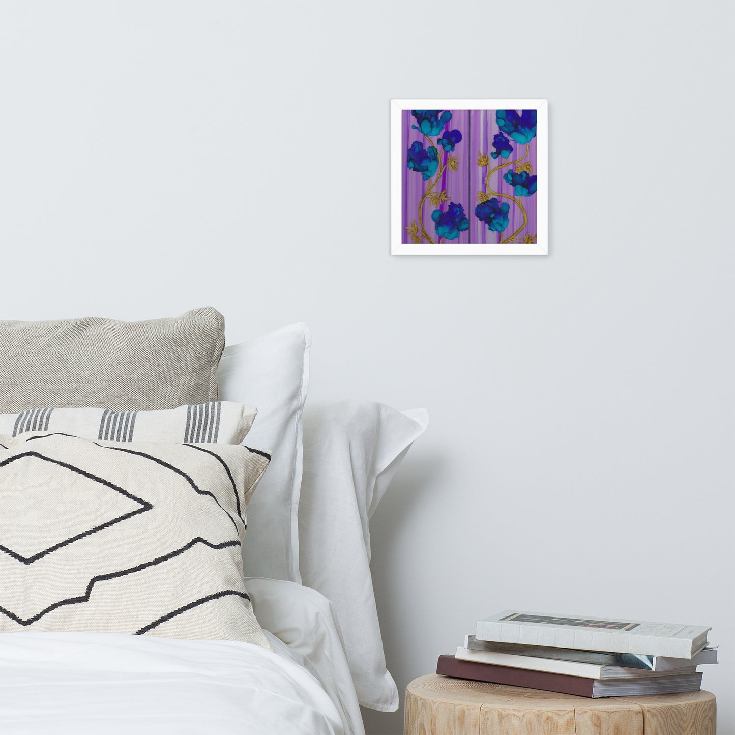 Blue Night Flowers Framed Print