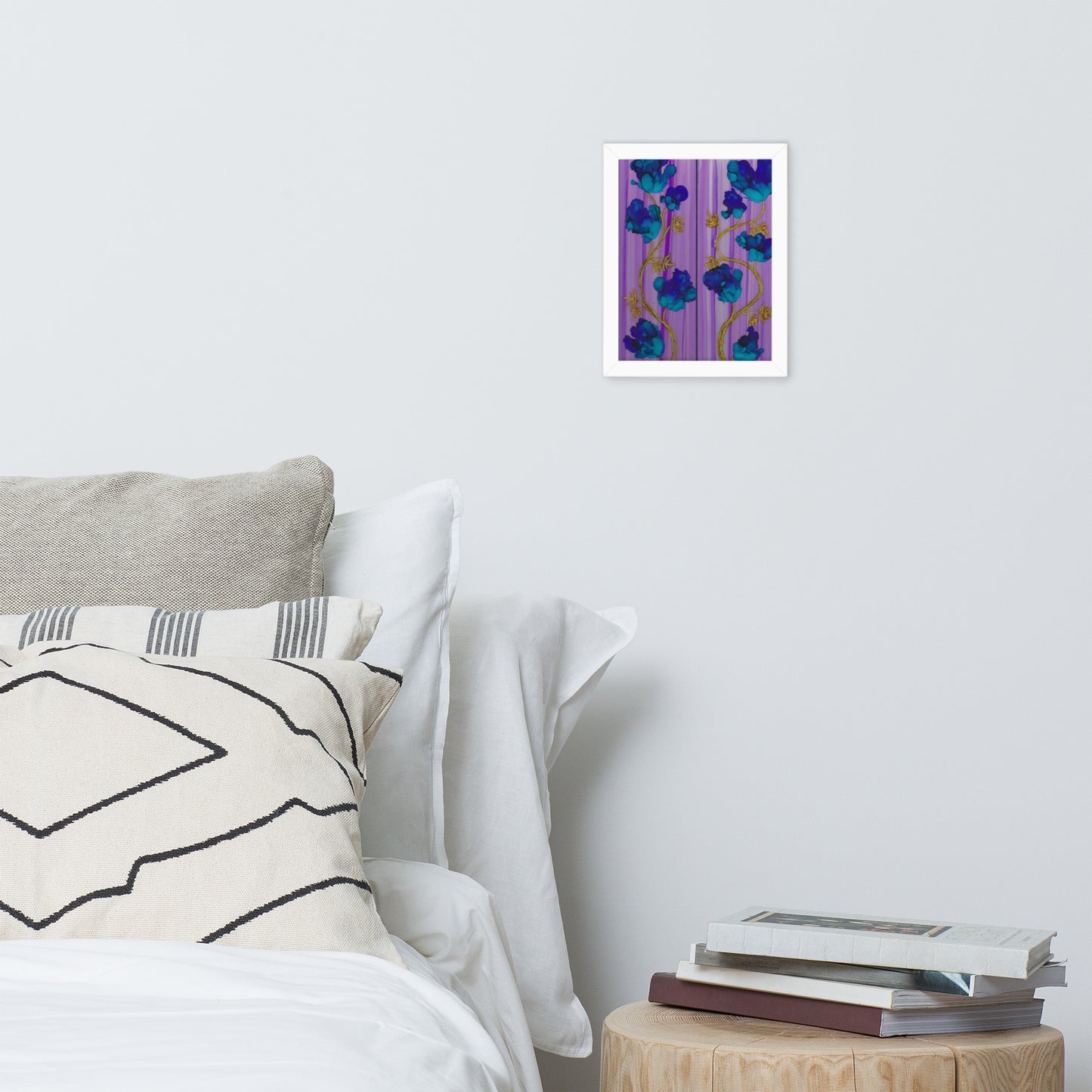 Blue Night Flowers Framed Print