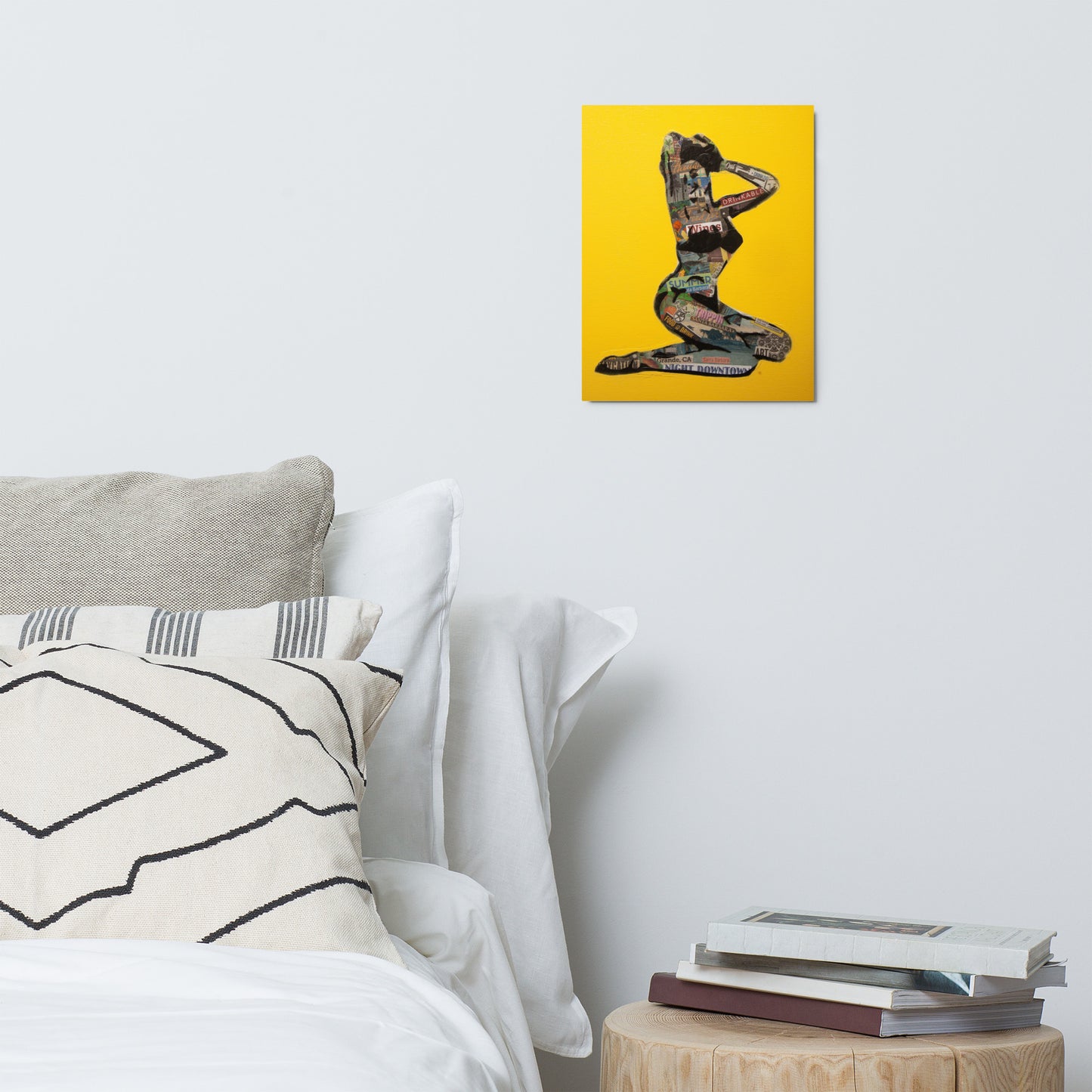 Yellow Pin-Up Metal prints