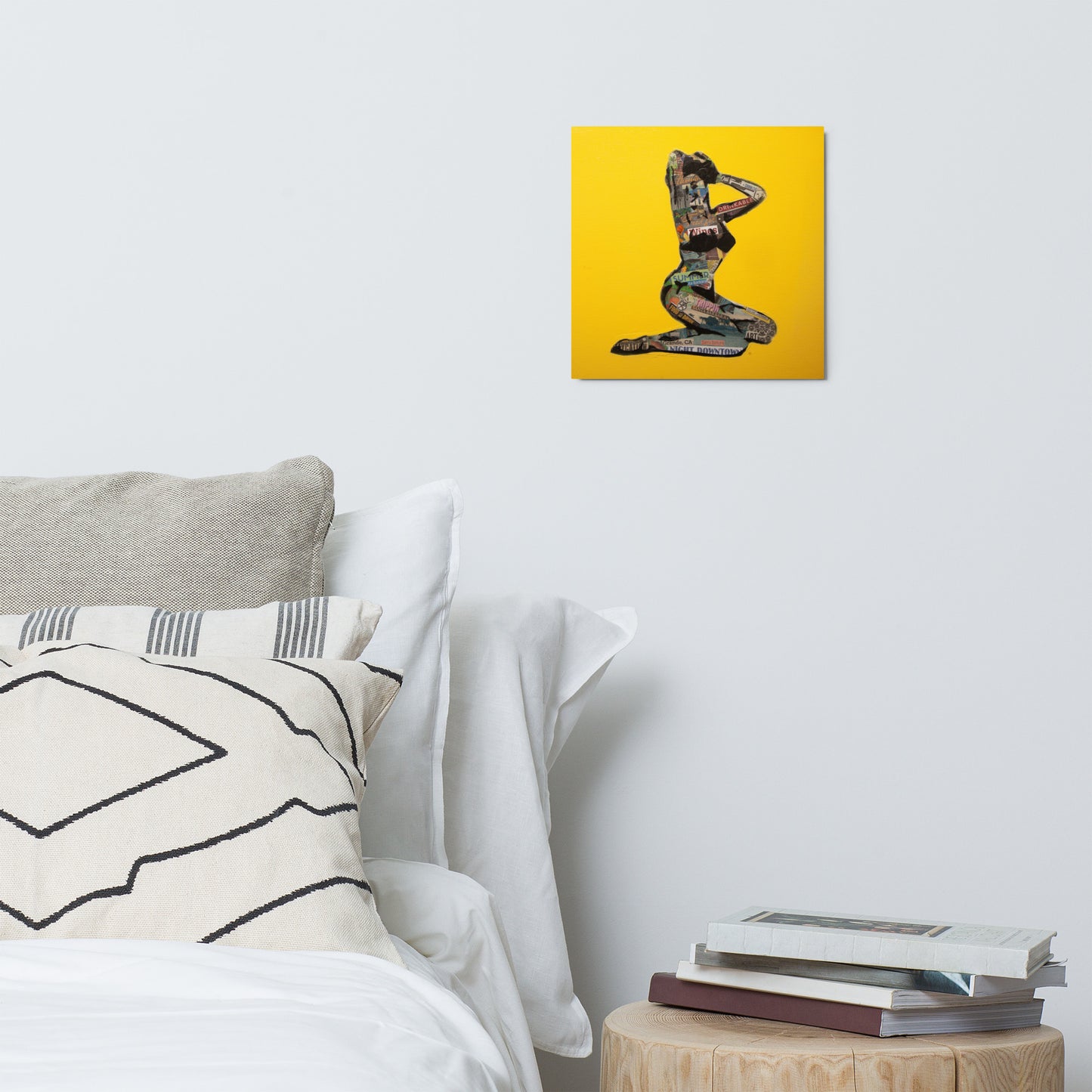 Yellow Pin-Up Metal prints