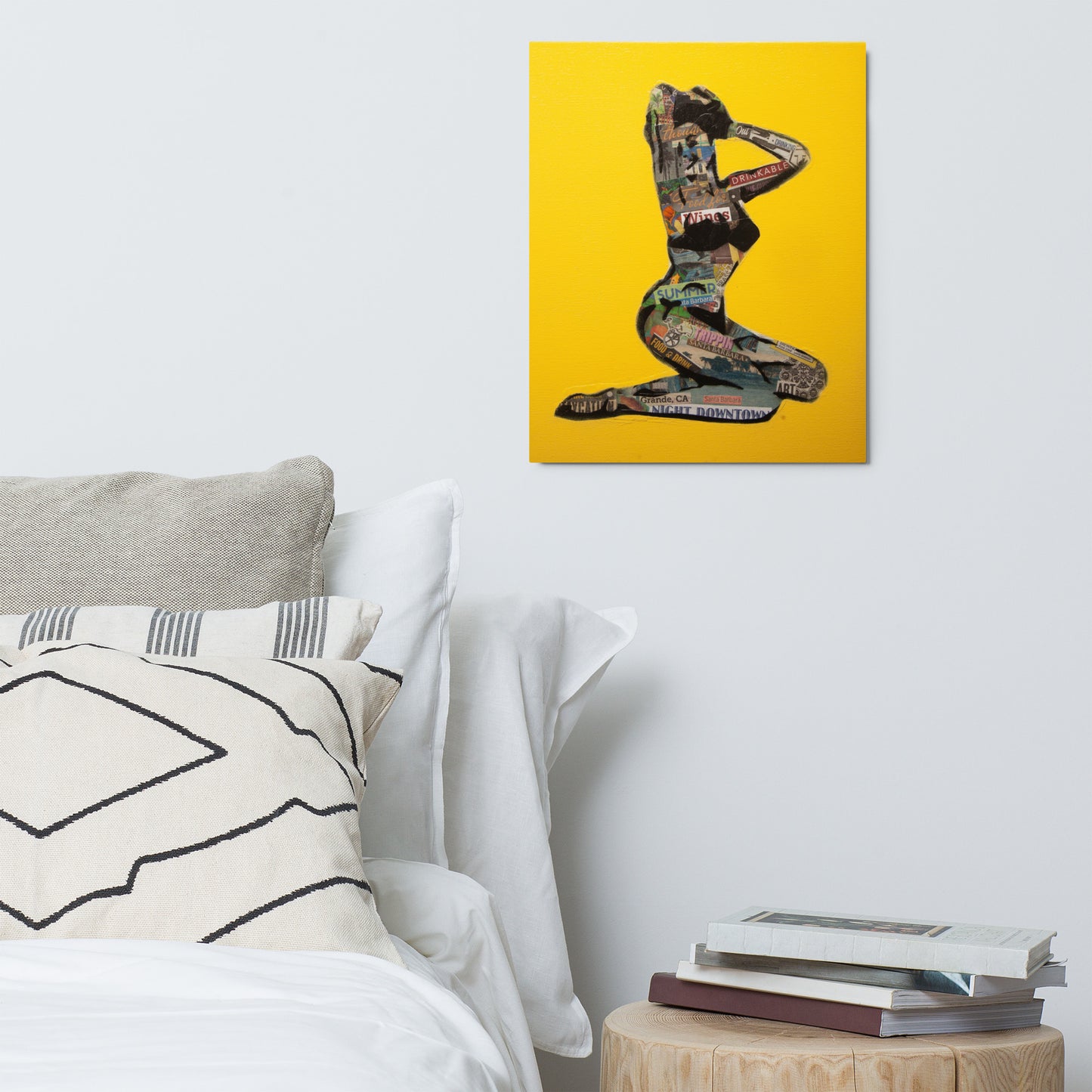 Yellow Pin-Up Metal prints