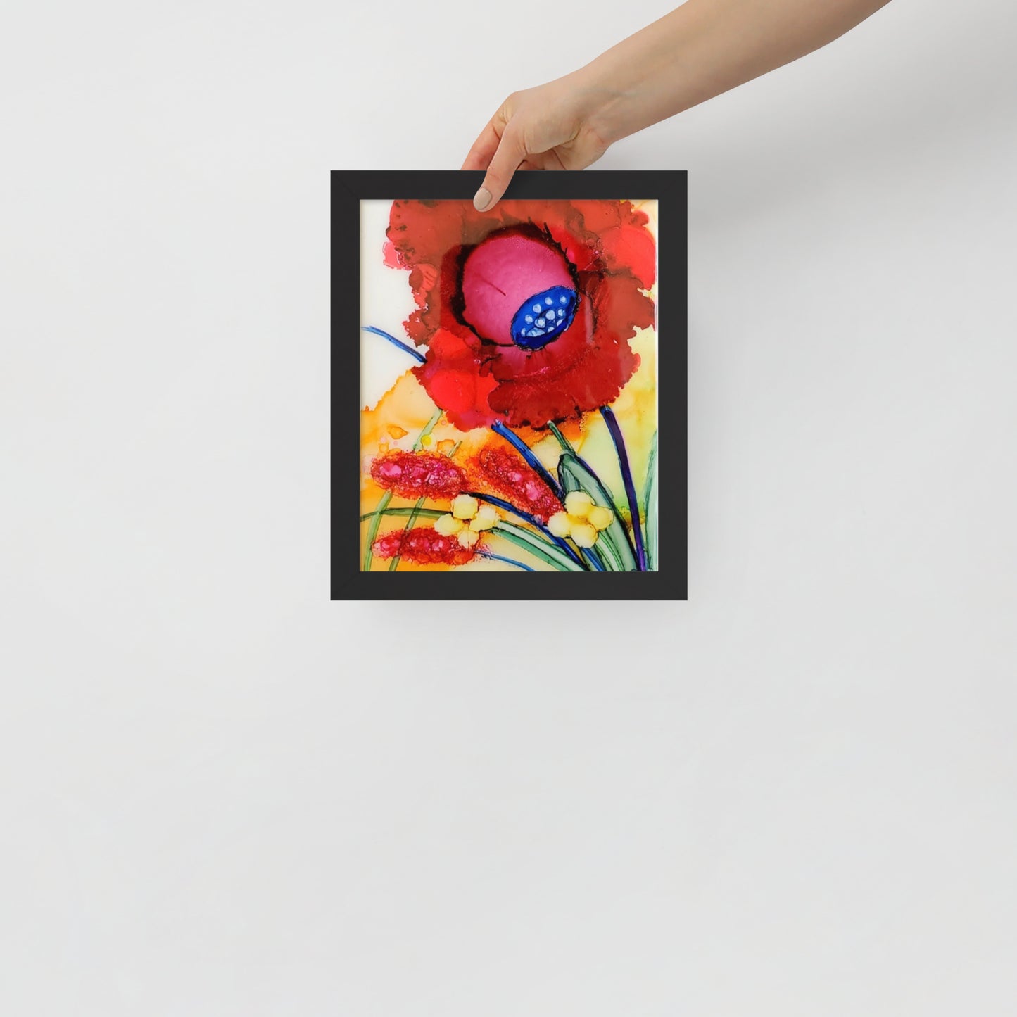 Enlarged Red Flower Print