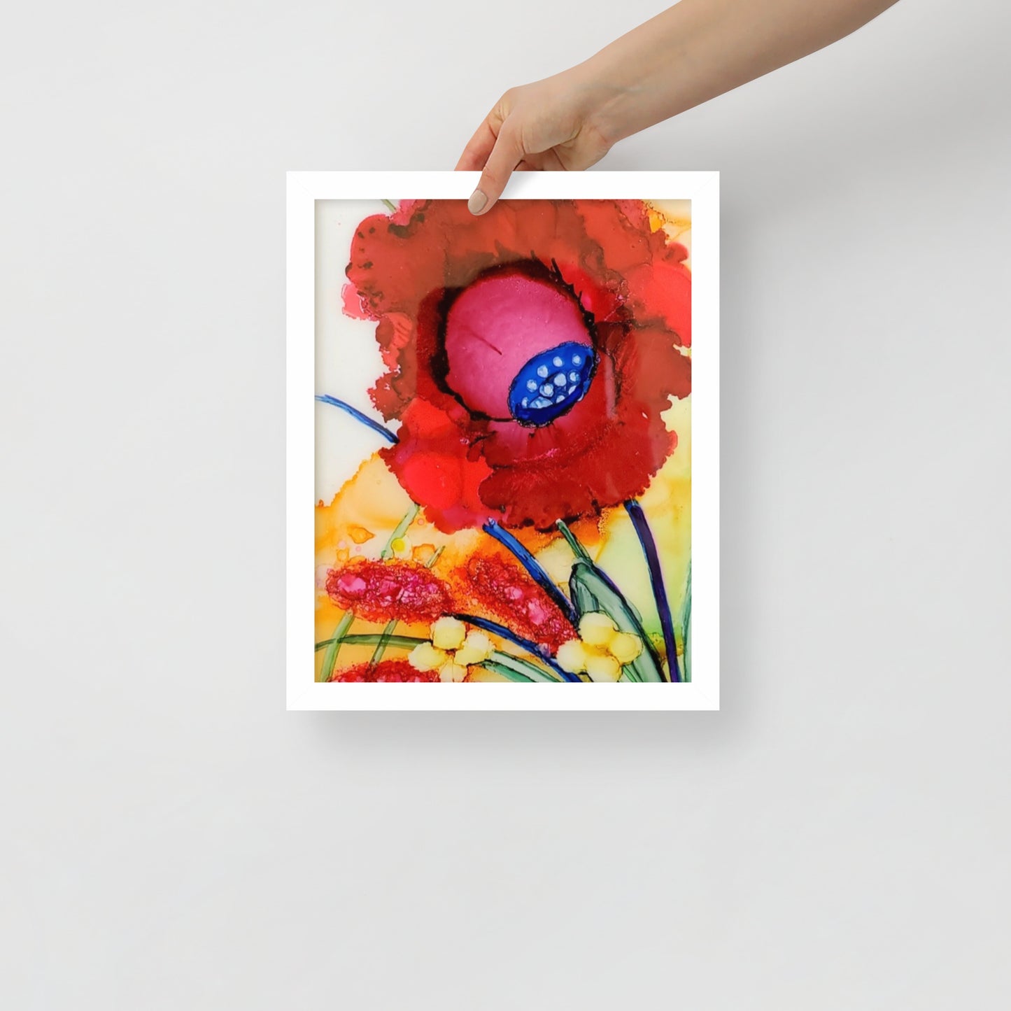 Enlarged Red Flower Print