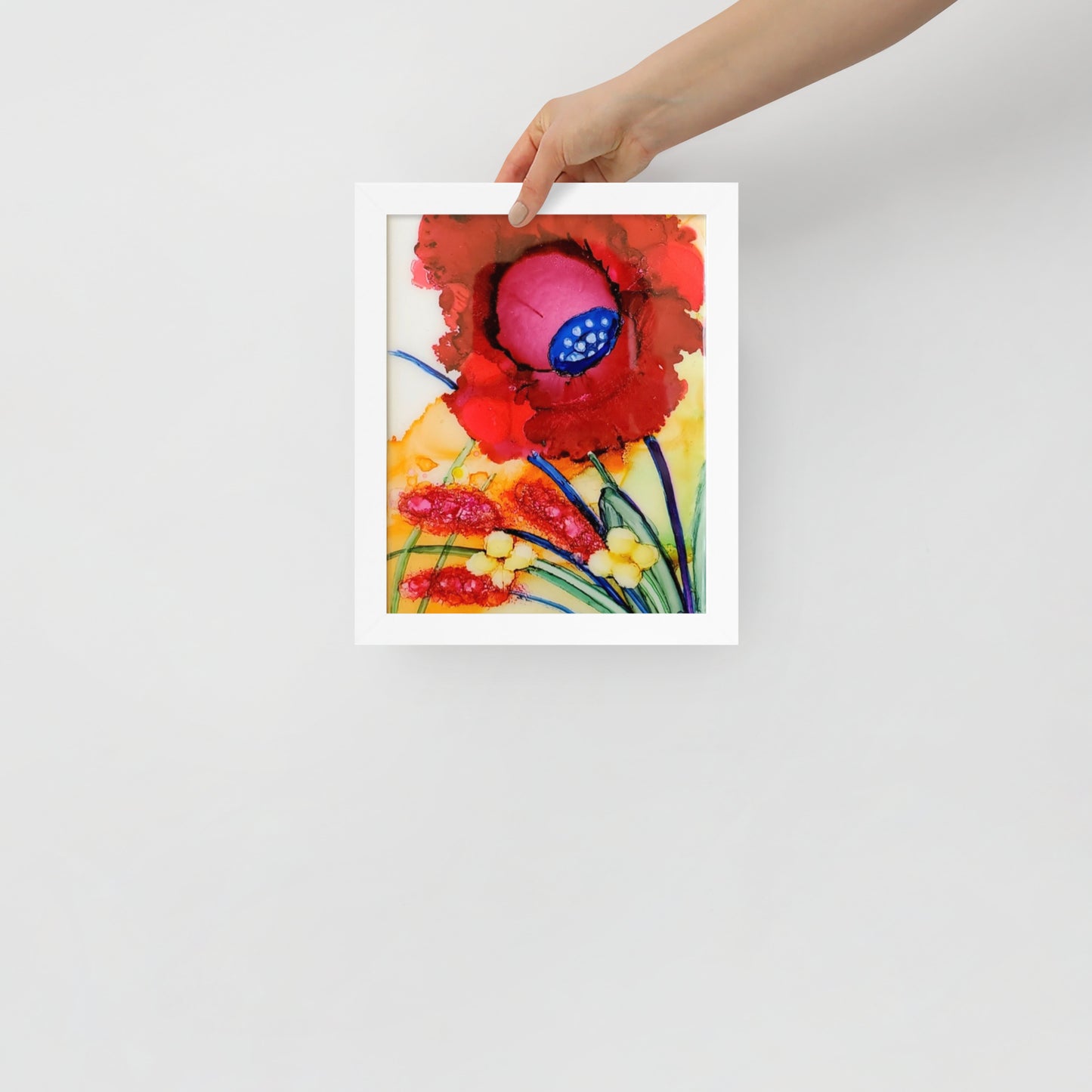 Enlarged Red Flower Print