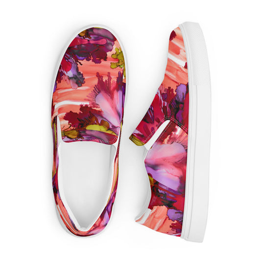 Tropical Burst Women’s slip-on canvas shoes